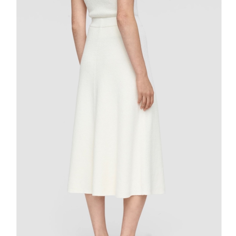 Joseph Ivory White Linen Cardigan Stitch Skirt - Picture 5 of 7